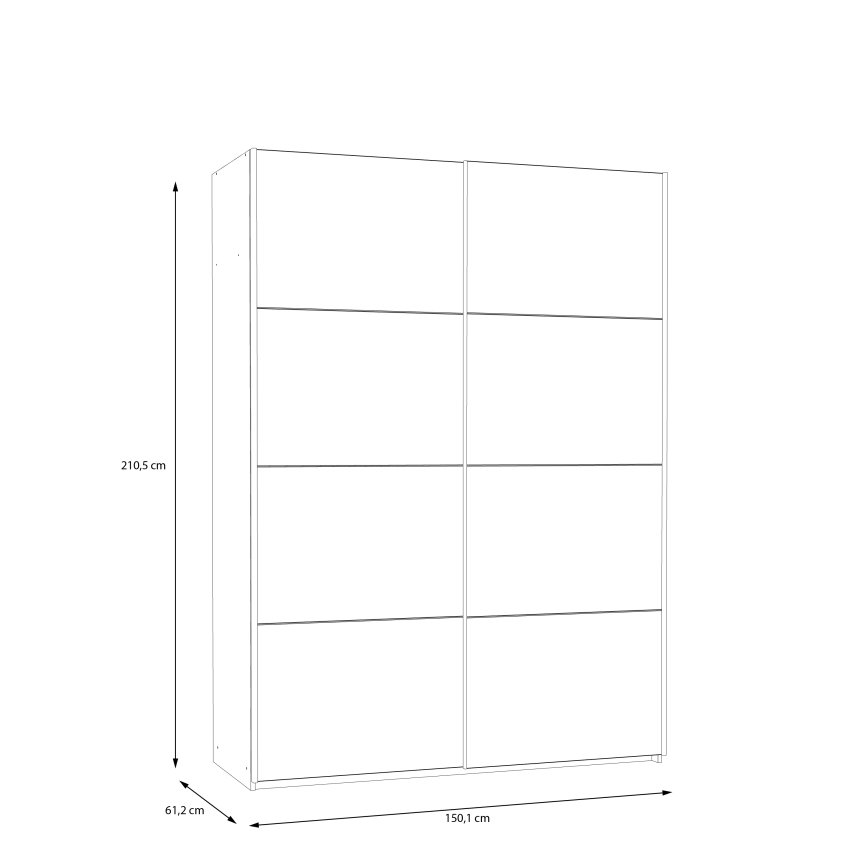Šatní skříň KARO 150x210 cm bílá
