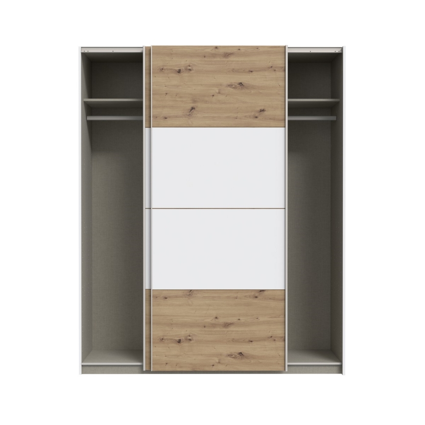 Šatní skříň KARO 170x210 cm bílá/dub artisan