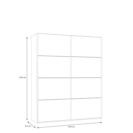 Šatní skříň KARO 170x210 cm šedá/zelená