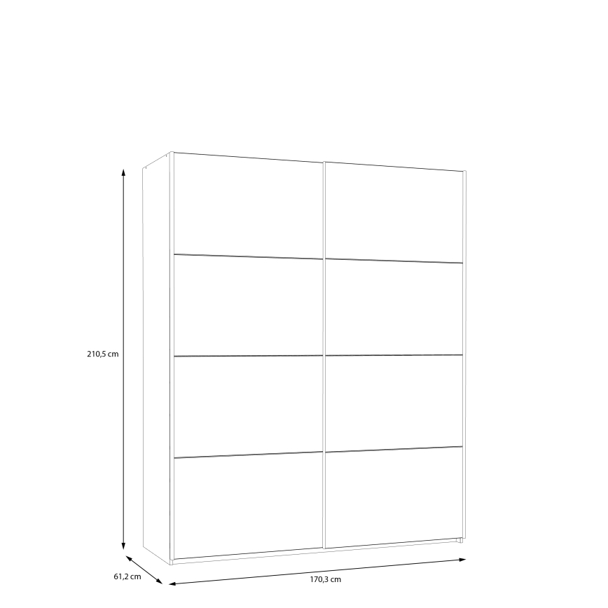 Šatní skříň KARO 170x210 cm šedá/zelená