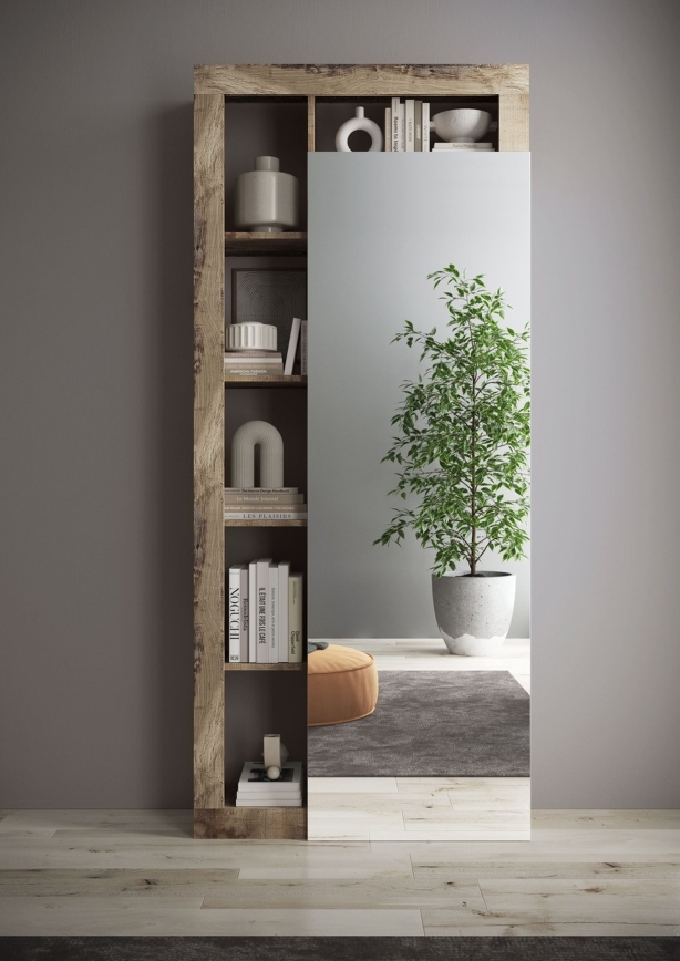 Šatní skříň LENOR 91x209 cm bílá/javor