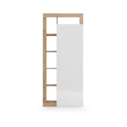 Šatní skříň LENOR 91x209 cm bílá/světlý dub