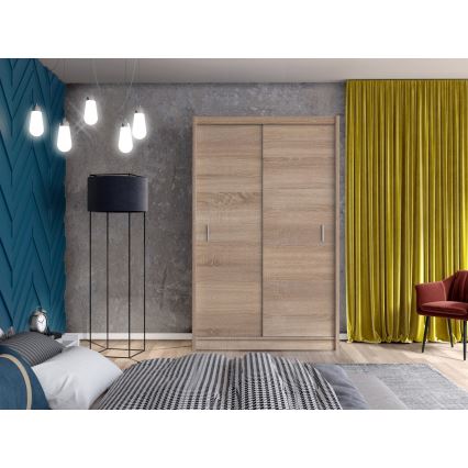Šatní skříň s posuvnými dveřmi SAPHIRA 150x215 cm dub sonoma