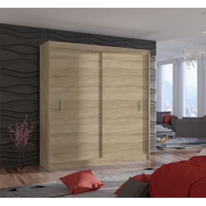 Šatní skříň s posuvnými dveřmi SAPHIRA 203x215x61 cm dub sonoma