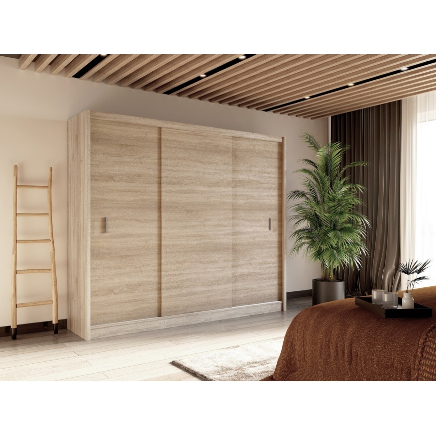 Šatní skříň s posuvnými dveřmi SAPHIRA 250x215 cm dub sonoma