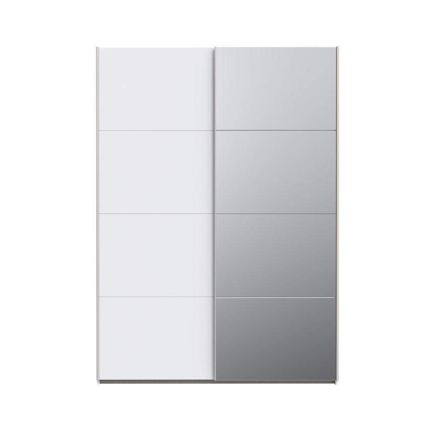Šatní skříň se zrcadlem KARO 150x210 cm bílá