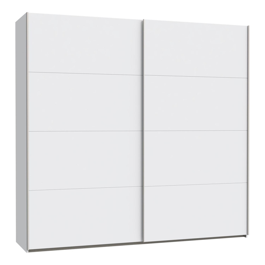 Šatní skříň se zrcadlem KARO 220x210 cm bílá