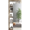 Šatní skříň se zrcadlem LENOR 91x209x30 cm bílá/javor