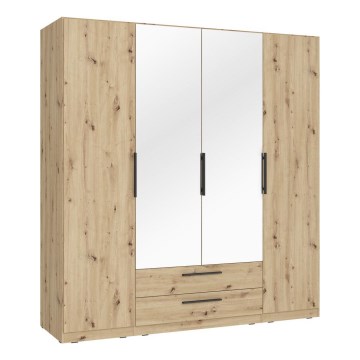 Šatní skříň se zrcadlem MARO 200x213 cm dub artisan