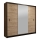 Šatní skříň se zrcadlem MIRO 203x215 cm dub craft/černá