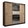 Šatní skříň se zrcadlem MIRO 250x215 cm dub craft/černá