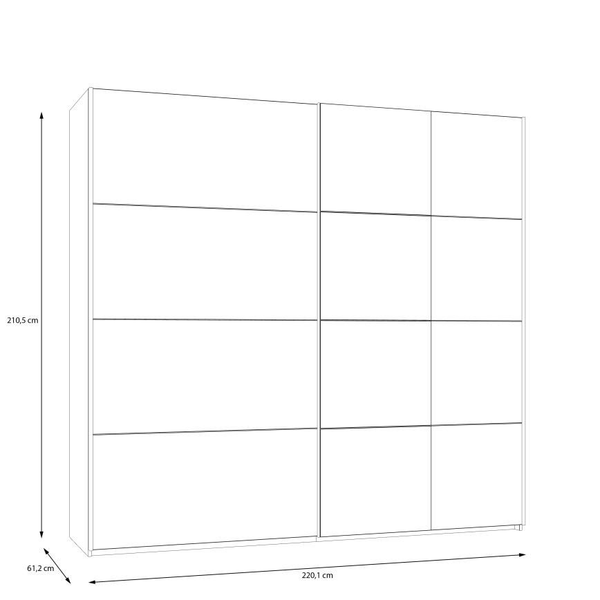 Šatní skříň se zrcadlem ODEN 220x210 cm béžová
