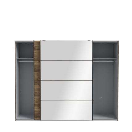 Šatní skříň se zrcadlem OREN 270x210 cm dub artisan