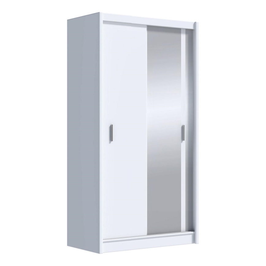 Šatní skříň se zrcadlem SABRINA 120x215 cm bílá