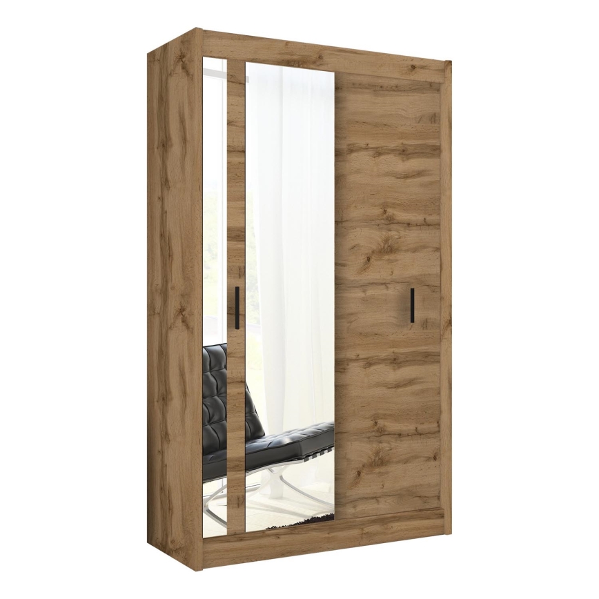 Šatní skříň se zrcadlem SABRINA 120x215 cm dub woltan