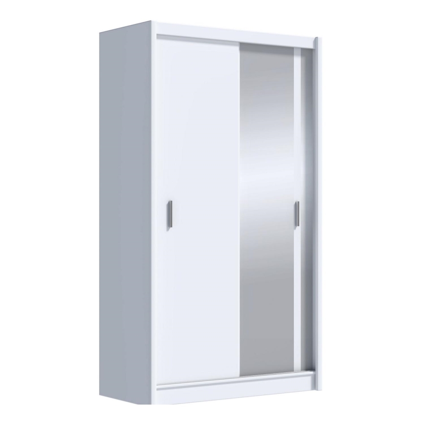 Šatní skříň se zrcadlem SABRINA 150x215 cm bílá