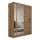 Šatní skříň se zrcadlem SABRINA 180x215 cm dub woltan