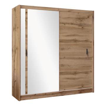 Šatní skříň se zrcadlem SABRINA 203x215 cm dub woltan