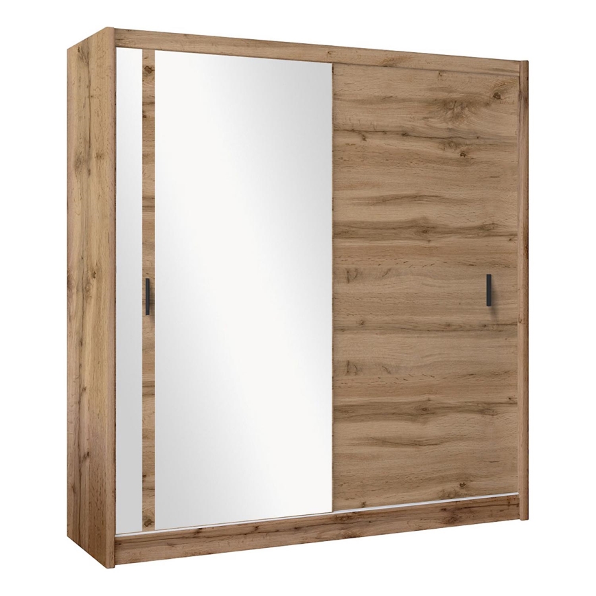 Šatní skříň se zrcadlem SABRINA 203x215 cm dub woltan