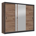 Šatní skříň se zrcadlem SABRINA 250x215 cm dub craft
