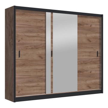Šatní skříň se zrcadlem SABRINA 250x215 cm dub craft