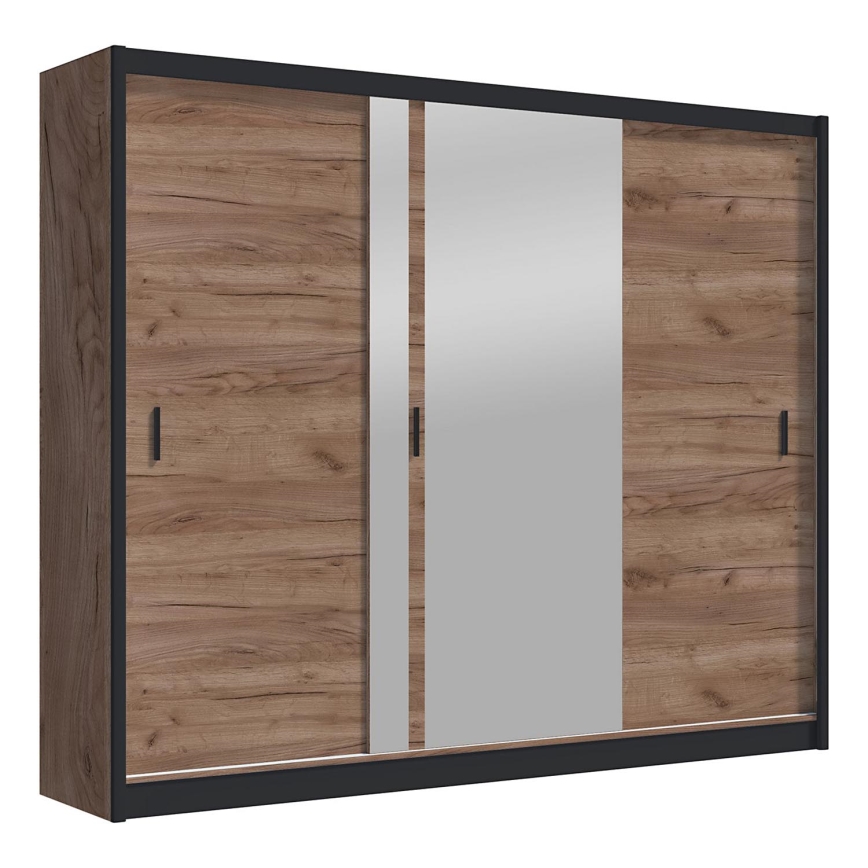 Šatní skříň se zrcadlem SABRINA 250x215 cm dub craft