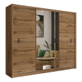 Šatní skříň se zrcadlem SABRINA 250x215x61 cm dub woltan