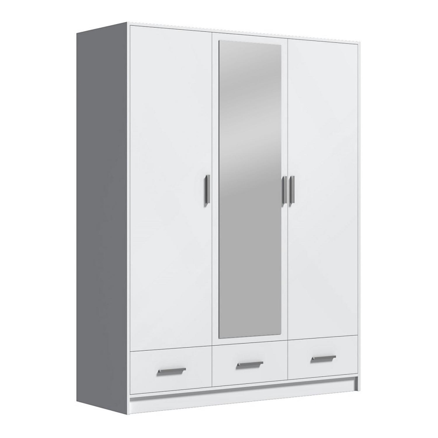 Šatní skříň se zrcadlem SANNA 150x215 cm bílá