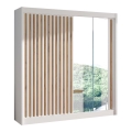 Šatní skříň se zrcadlem SANTINO 203x215 cm bílá/dub craft