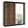 Šatní skříň se zrcadlem SANTINO 203x215x61 cm dub craft/černá