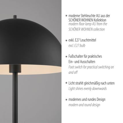 Schöner Wohnen 11727-18 - Stojací lampa ALI 1xE27/25W/230V černá