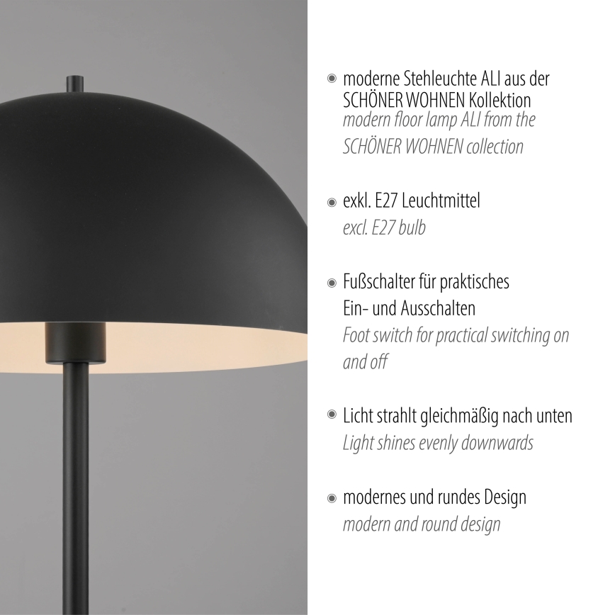 Schöner Wohnen 11727-18 - Stojací lampa ALI 1xE27/25W/230V černá