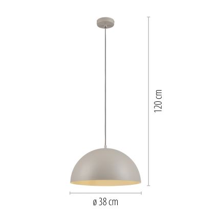 Schöner Wohnen 11728-39 - Lustr na lanku ALI 1xE27/25W/230V pr. 38 cm šedá