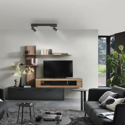 Schöner Wohnen 11793-18 - LED Bodové svítidlo DANTE 2xGU10/10W/230V + LED/7,2W černá