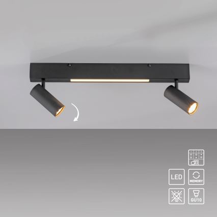 Schöner Wohnen 11793-18 - LED Bodové svítidlo DANTE 2xGU10/10W/230V + LED/7,2W černá
