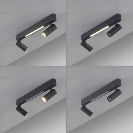 Schöner Wohnen 11793-18 - LED Bodové svítidlo DANTE 2xGU10/10W/230V + LED/7,2W černá