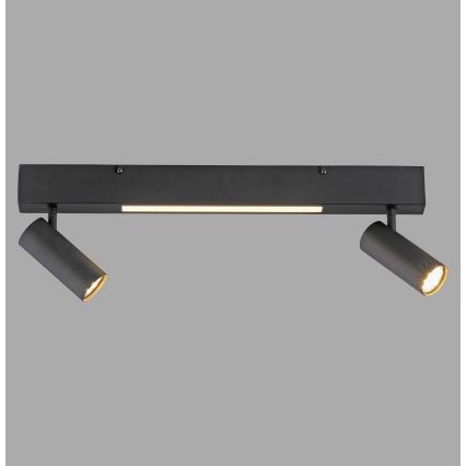 Schöner Wohnen 11793-18 - LED Bodové svítidlo DANTE 2xGU10/10W/230V + LED/7,2W černá