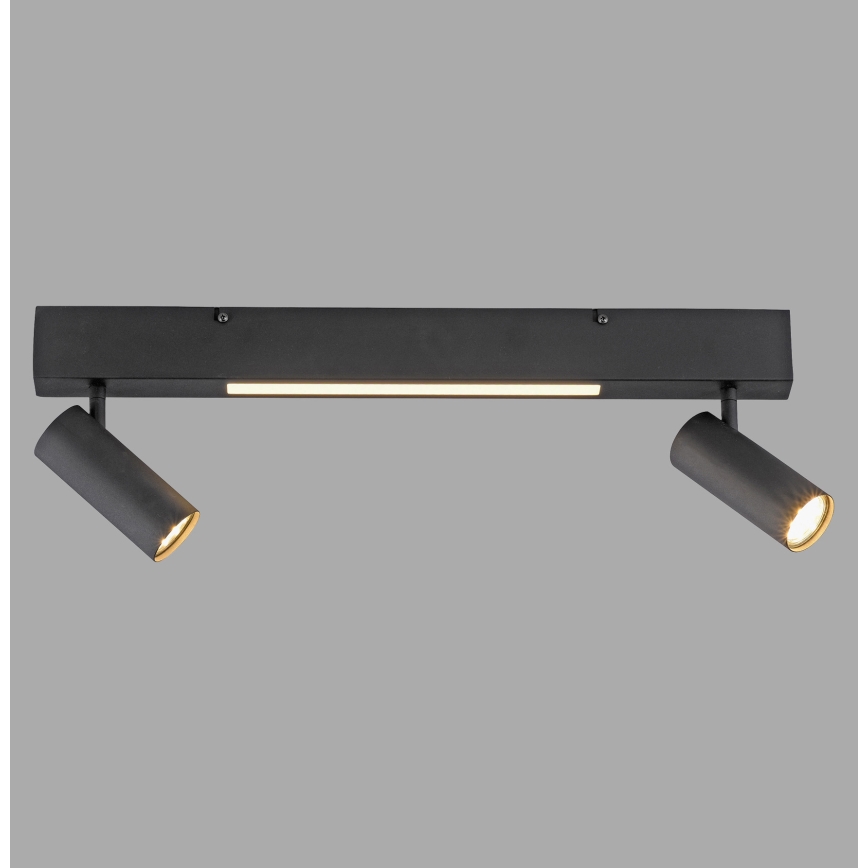 Schöner Wohnen 11793-18 - LED Bodové svítidlo DANTE 2xGU10/10W/230V + LED/7,2W černá