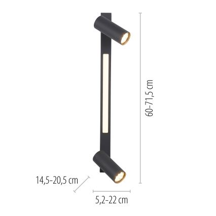 Schöner Wohnen 11793-18 - LED Bodové svítidlo DANTE 2xGU10/10W/230V + LED/7,2W černá