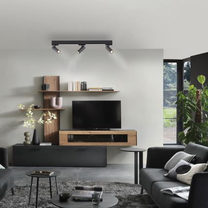 Schöner Wohnen 11794-18 - LED Bodové svítidlo DANTE 3xGU10/10W/230V + LED/14,4W černá