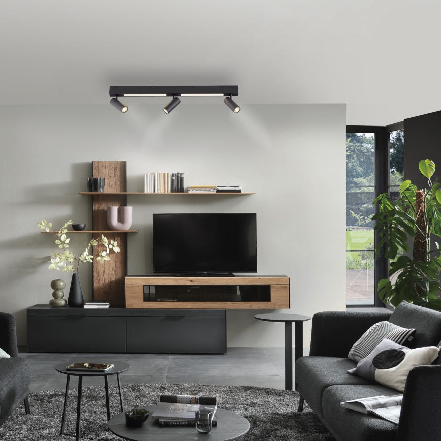 Schöner Wohnen 11794-18 - LED Bodové svítidlo DANTE 3xGU10/10W/230V + LED/14,4W černá