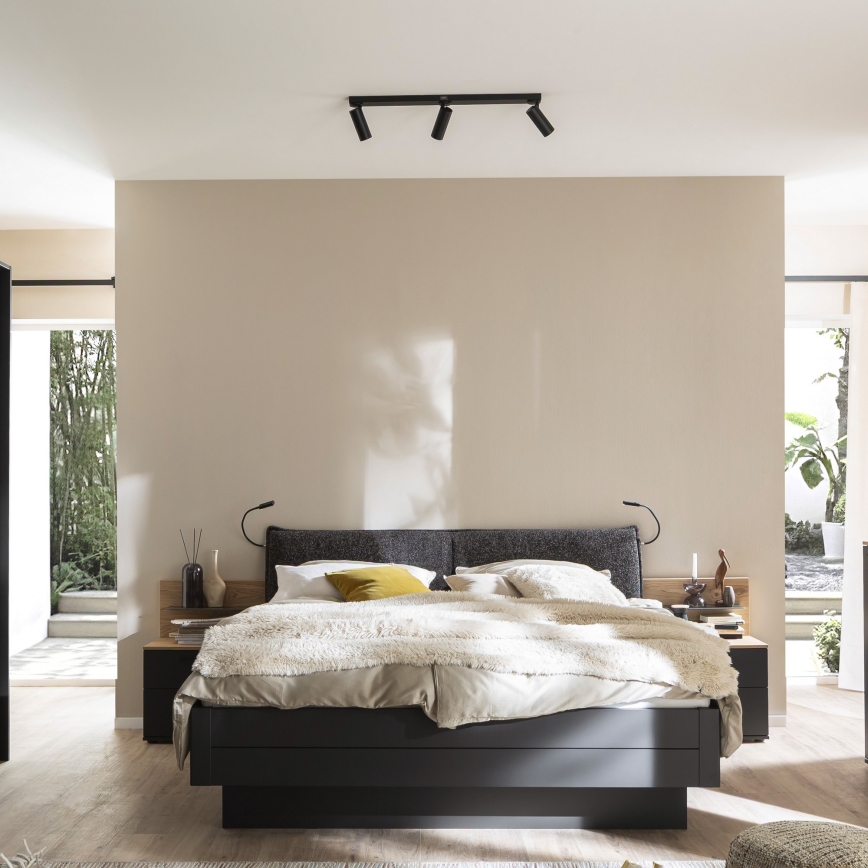 Schöner Wohnen 11794-18 - LED Bodové svítidlo DANTE 3xGU10/10W/230V + LED/14,4W černá