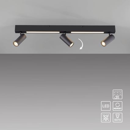 Schöner Wohnen 11794-18 - LED Bodové svítidlo DANTE 3xGU10/10W/230V + LED/14,4W černá