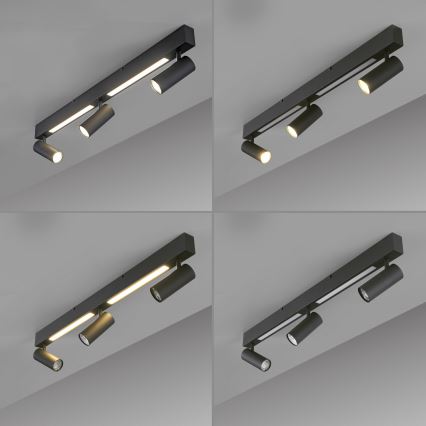 Schöner Wohnen 11794-18 - LED Bodové svítidlo DANTE 3xGU10/10W/230V + LED/14,4W černá