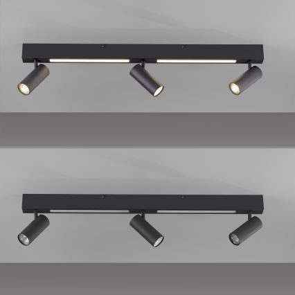 Schöner Wohnen 11794-18 - LED Bodové svítidlo DANTE 3xGU10/10W/230V + LED/14,4W černá