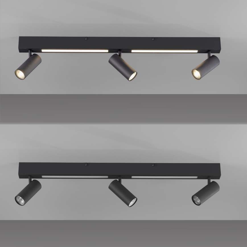 Schöner Wohnen 11794-18 - LED Bodové svítidlo DANTE 3xGU10/10W/230V + LED/14,4W černá