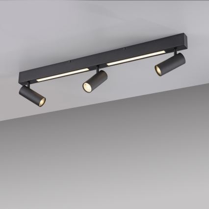 Schöner Wohnen 11794-18 - LED Bodové svítidlo DANTE 3xGU10/10W/230V + LED/14,4W černá