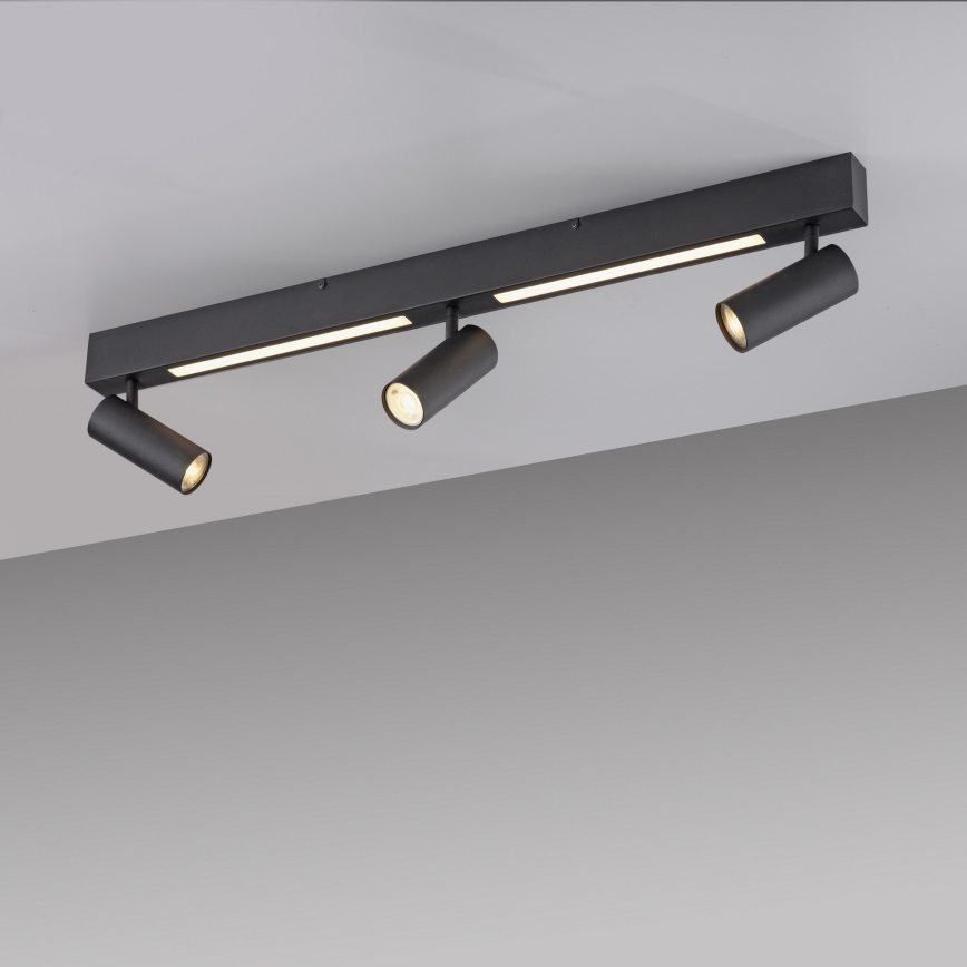 Schöner Wohnen 11794-18 - LED Bodové svítidlo DANTE 3xGU10/10W/230V + LED/14,4W černá