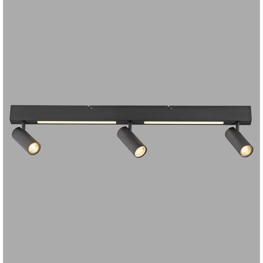 Schöner Wohnen 11794-18 - LED Bodové svítidlo DANTE 3xGU10/10W/230V + LED/14,4W černá