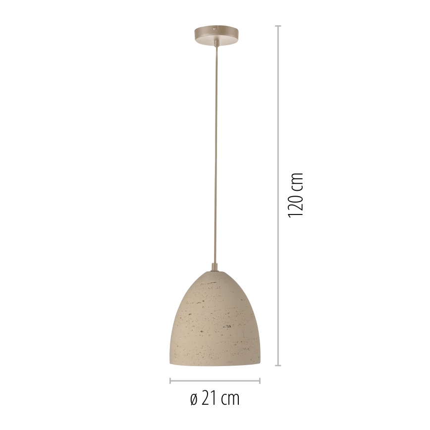Schöner Wohnen 12540-42 - Lustr na lanku TRAVENTA 1xE27/40W/230V pr. 21 cm beton